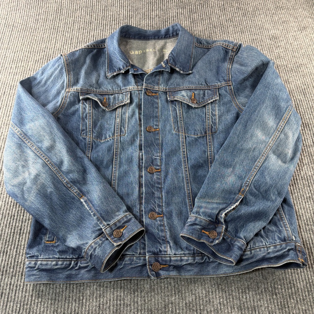 Gap 1969 Denim Jacket Mens XL Blue Excellent Distressed Trucker Cotton 941752